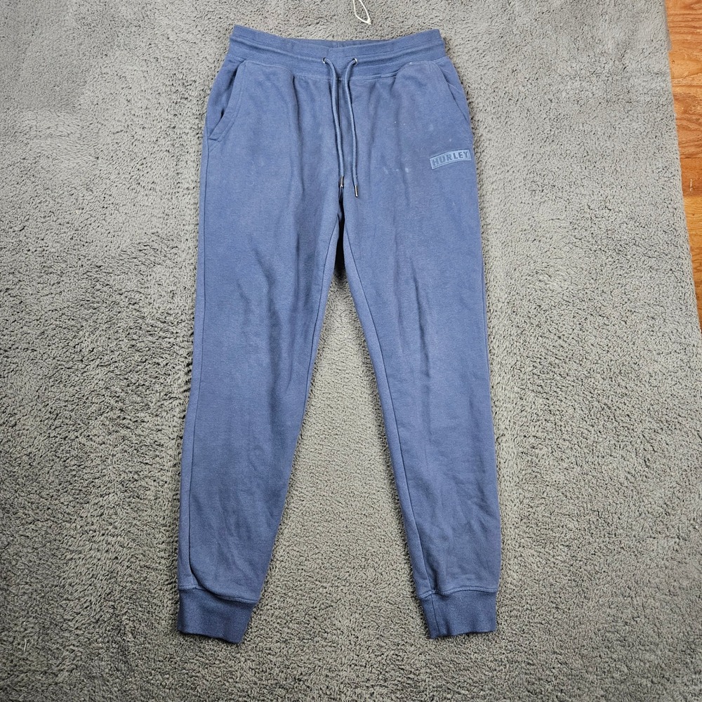 Hurley Mens Jogger Sweatpants Blue Size Medium Elastic Waist Drawstring